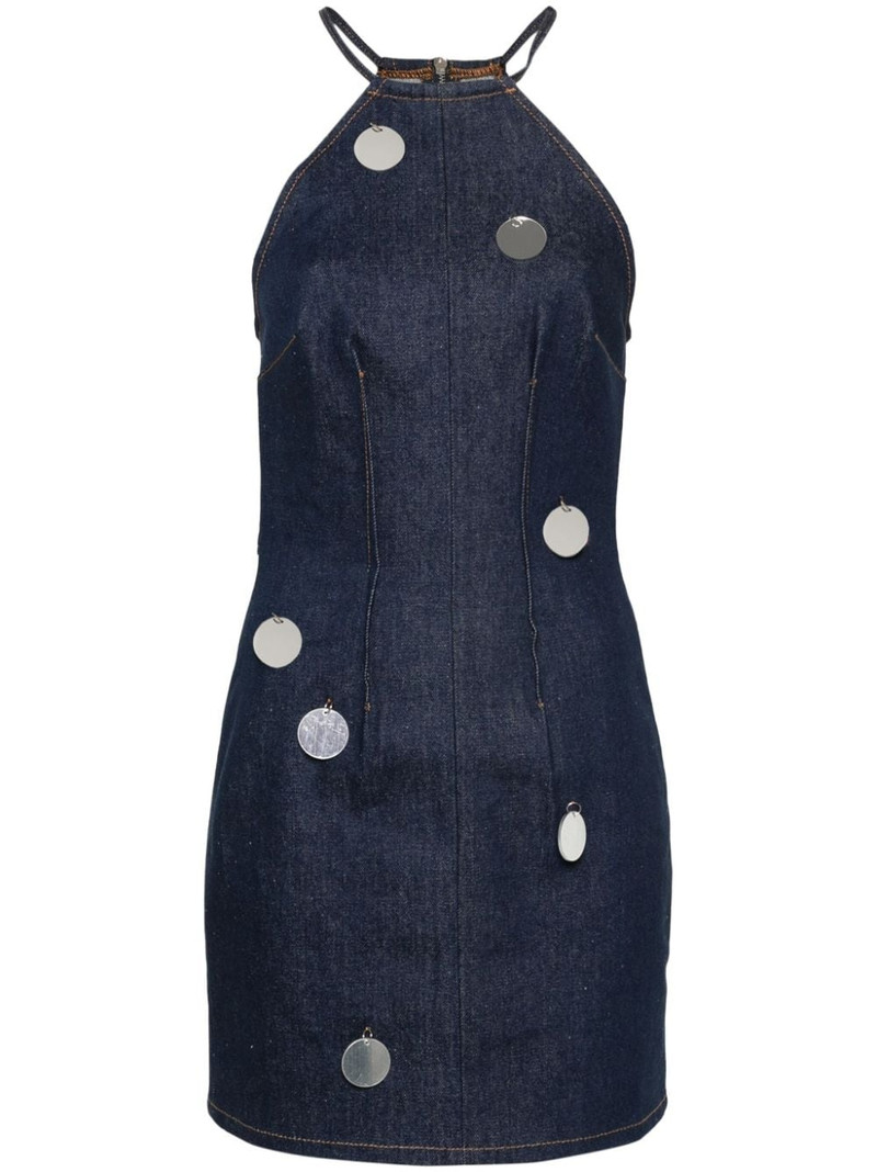 mirror-detail denim dress 1