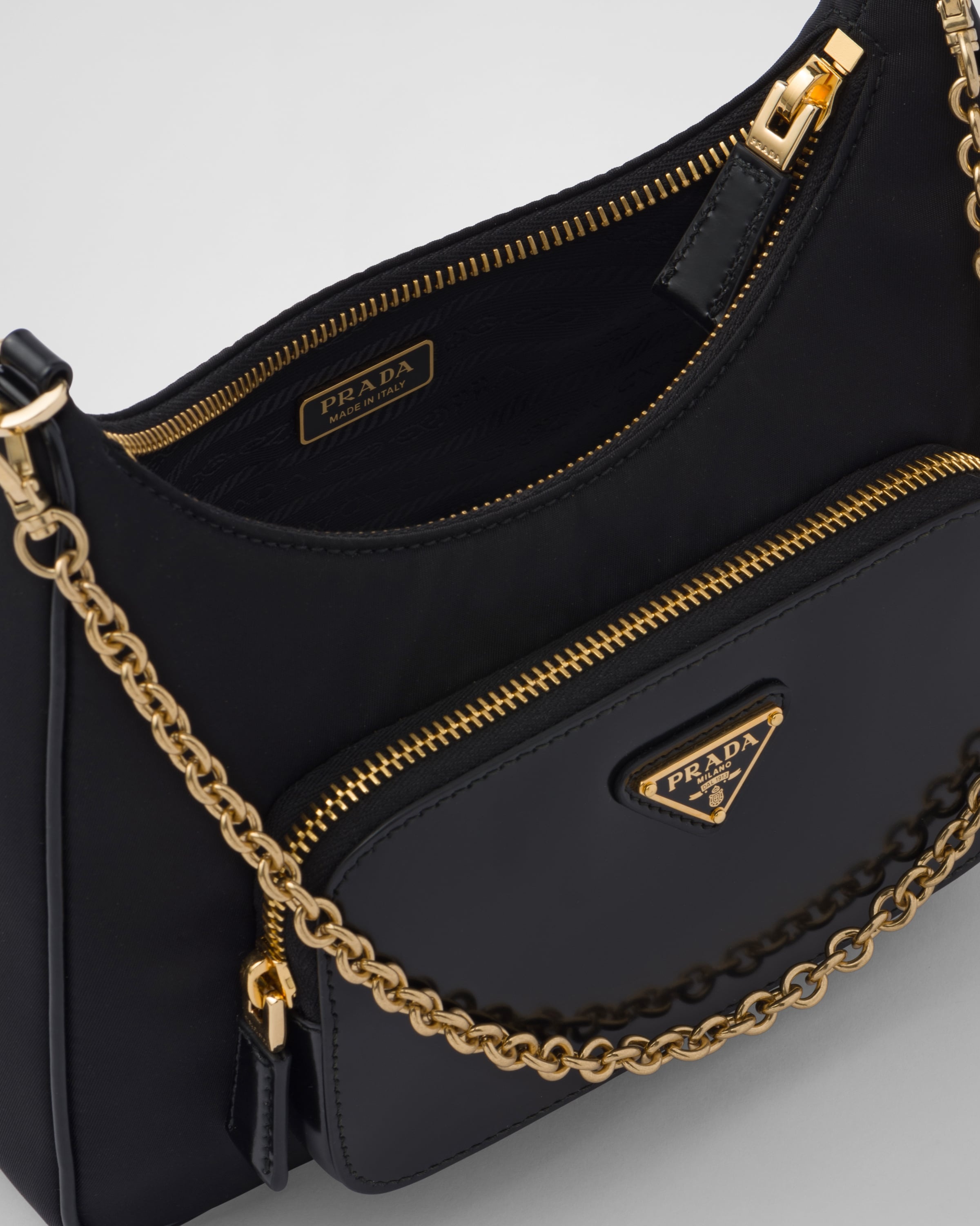 Prada Re-Nylon and brushed leather mini-bag | REVERSIBLE