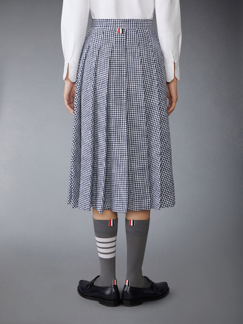 GINGHAM COTTON TWEED PLEATED SKIRT 4