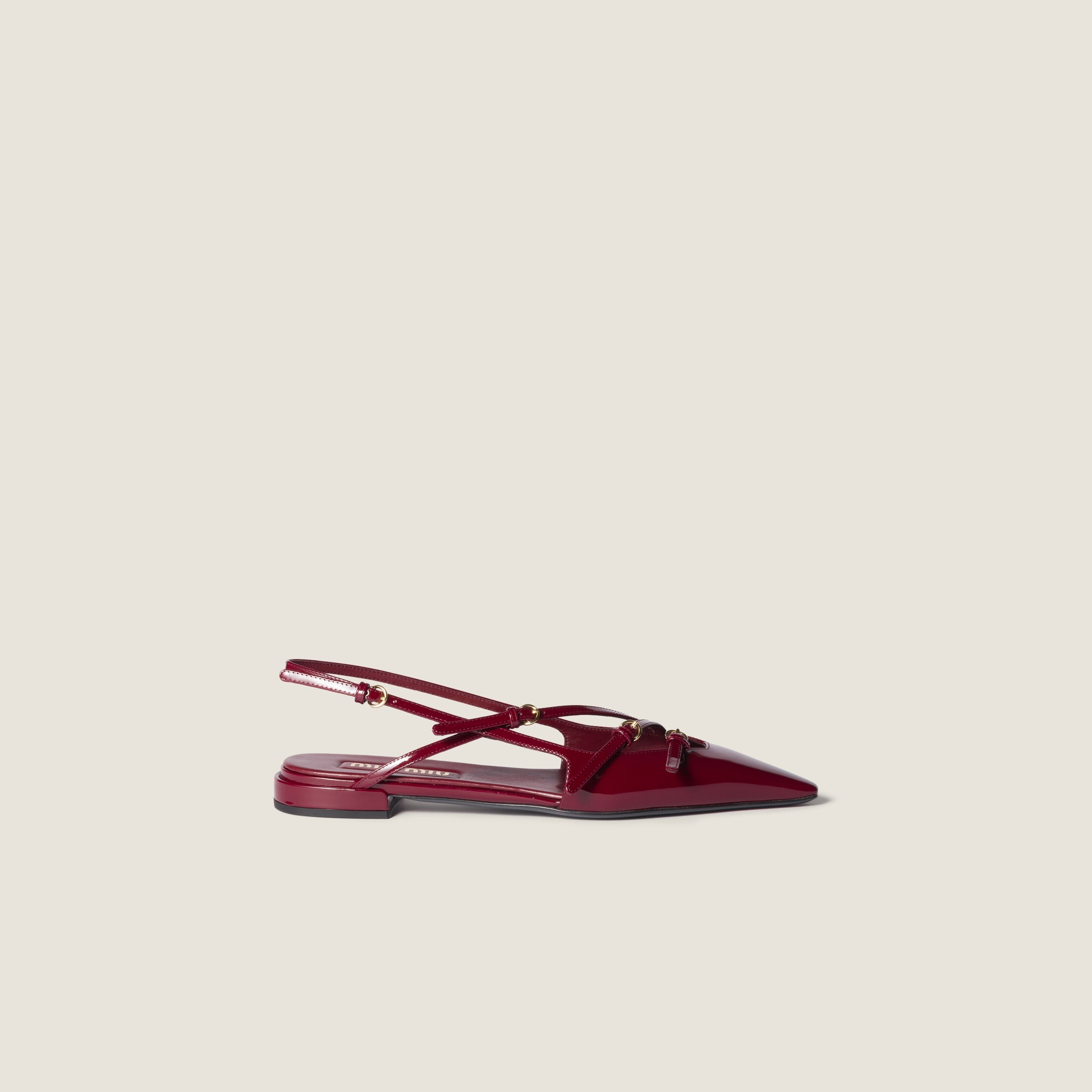 Patent leather slingback ballerinas with buckles - 2