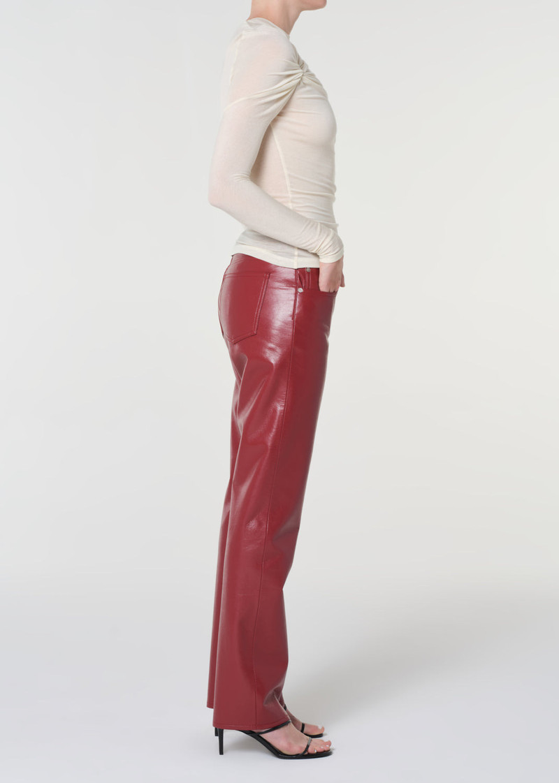 LOW RISE SLIM (RECYCLED LEATHER) IN BRICK 3