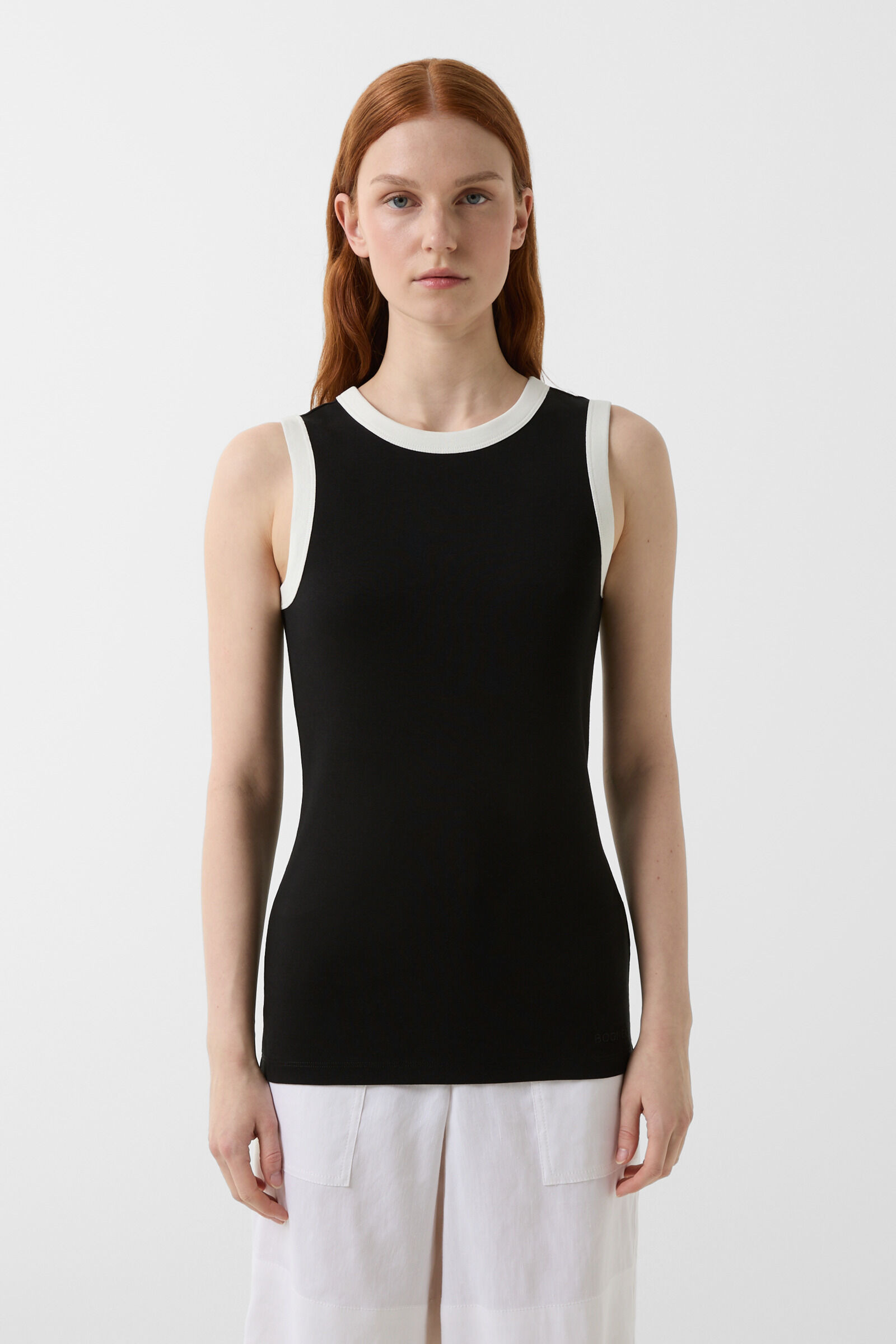 Niki tank top in Black/Off-White - 2