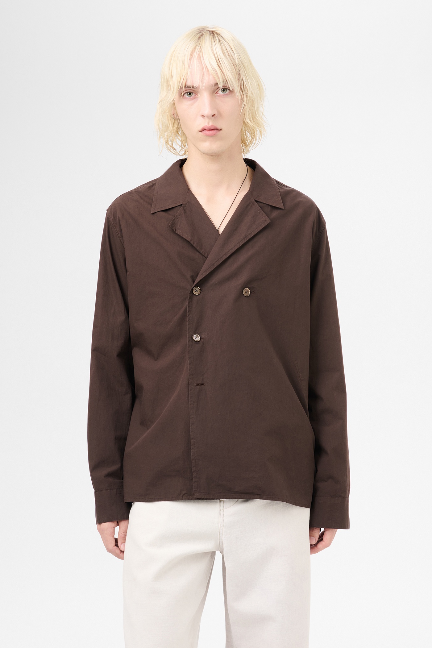 Duo Shirt Hefty Brown Coarse Poplin - 3