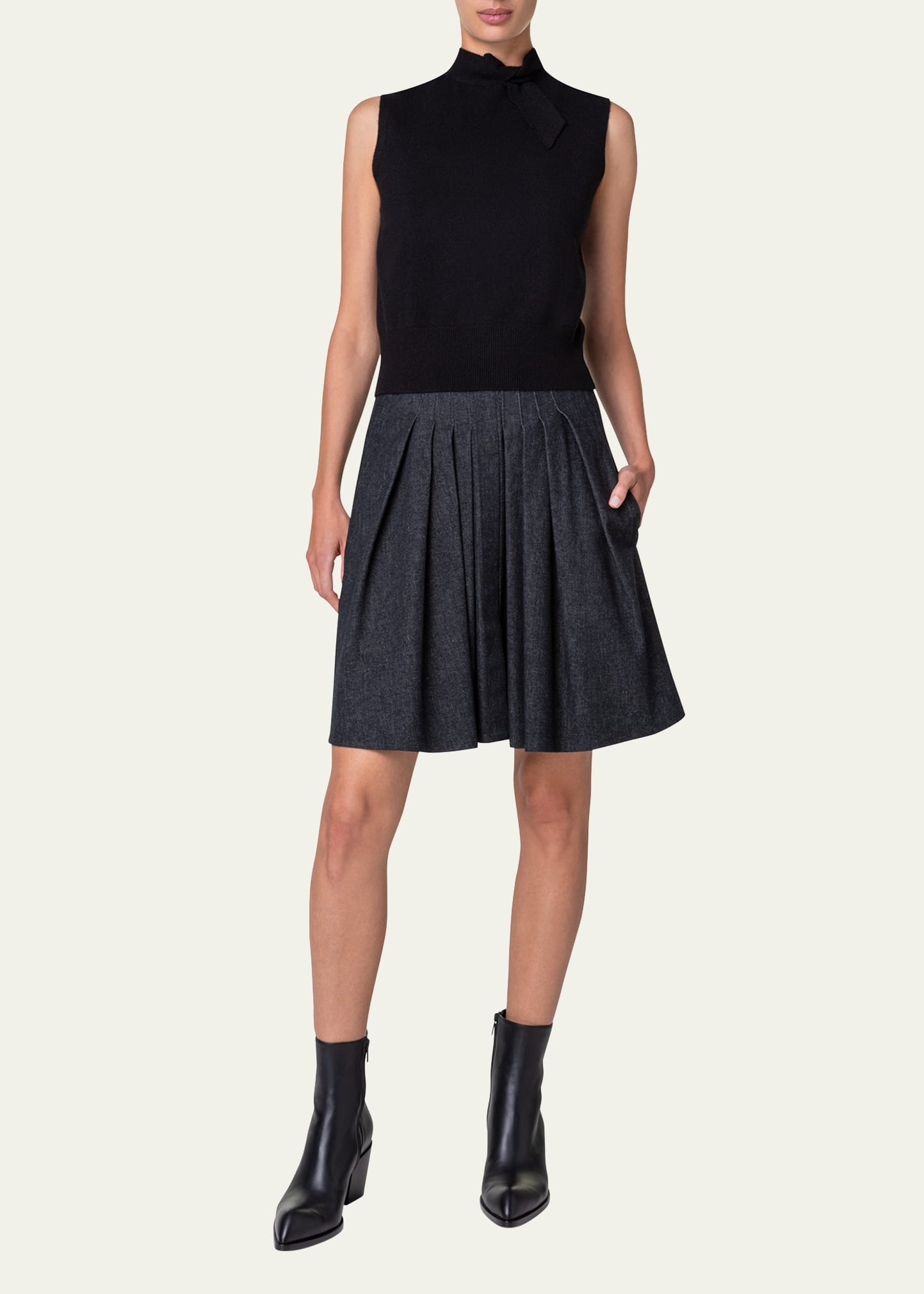 Knotted Cashmere Sleeveless Sweater - 2
