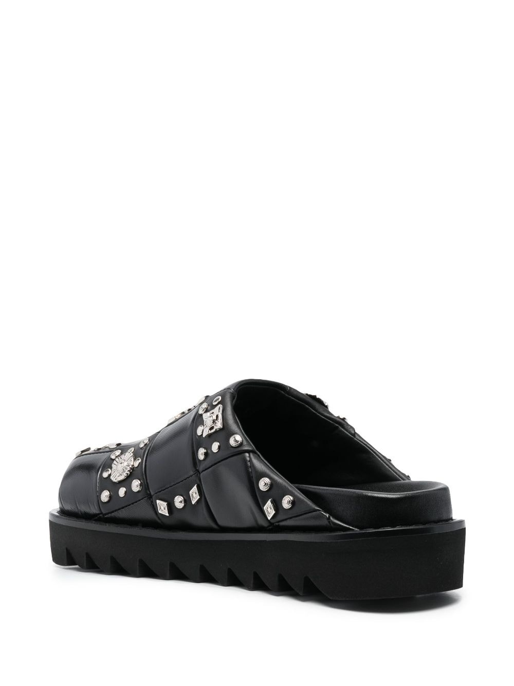 stud-detail leather clogs - 3
