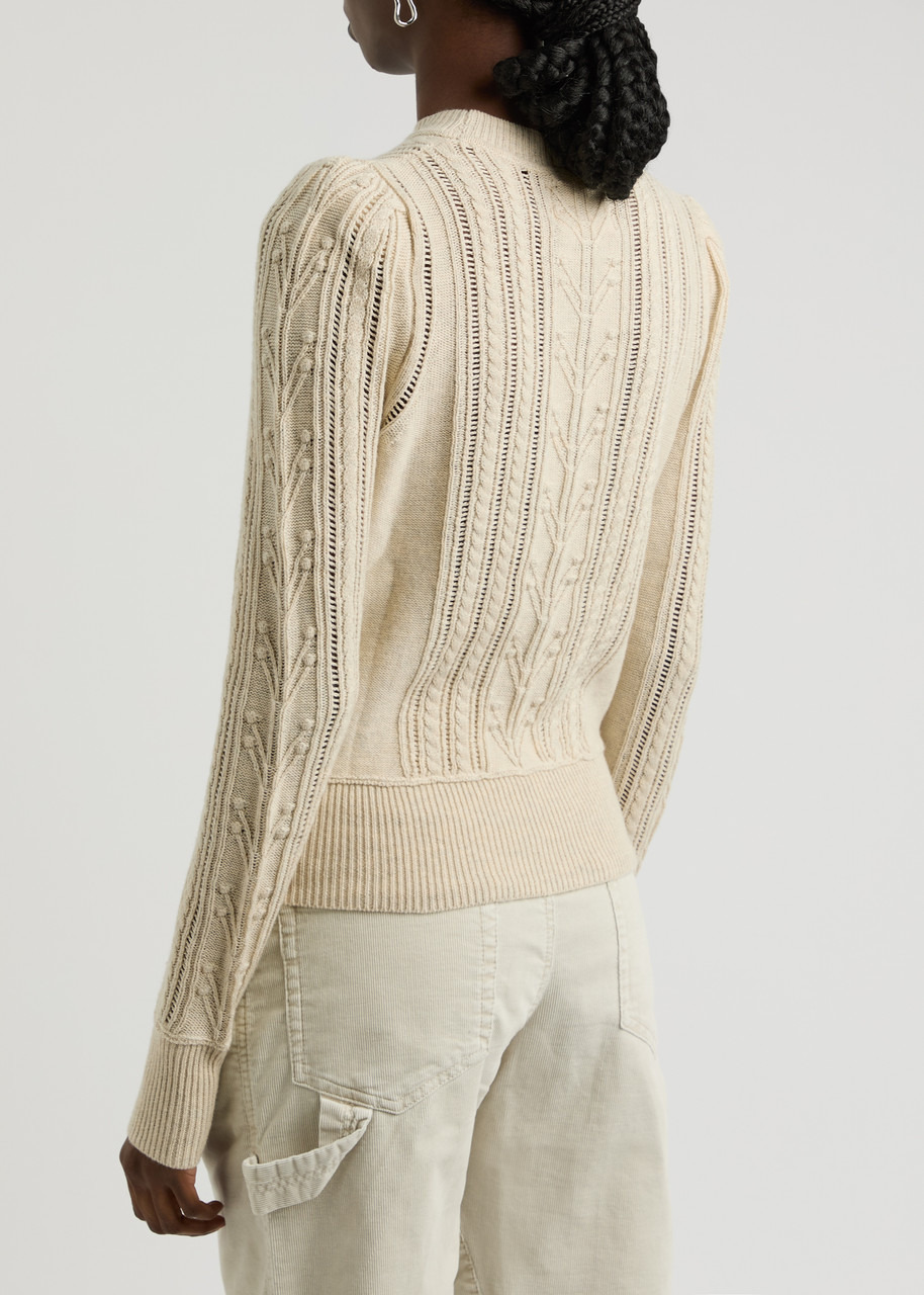 Isabel Marant étoile Kalyn Cable-knit Cotton-blend Jumper - 3