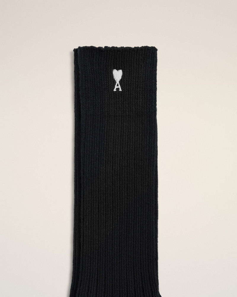 BLACK COTTON SOCKS WITH AMI DE COEUR 3