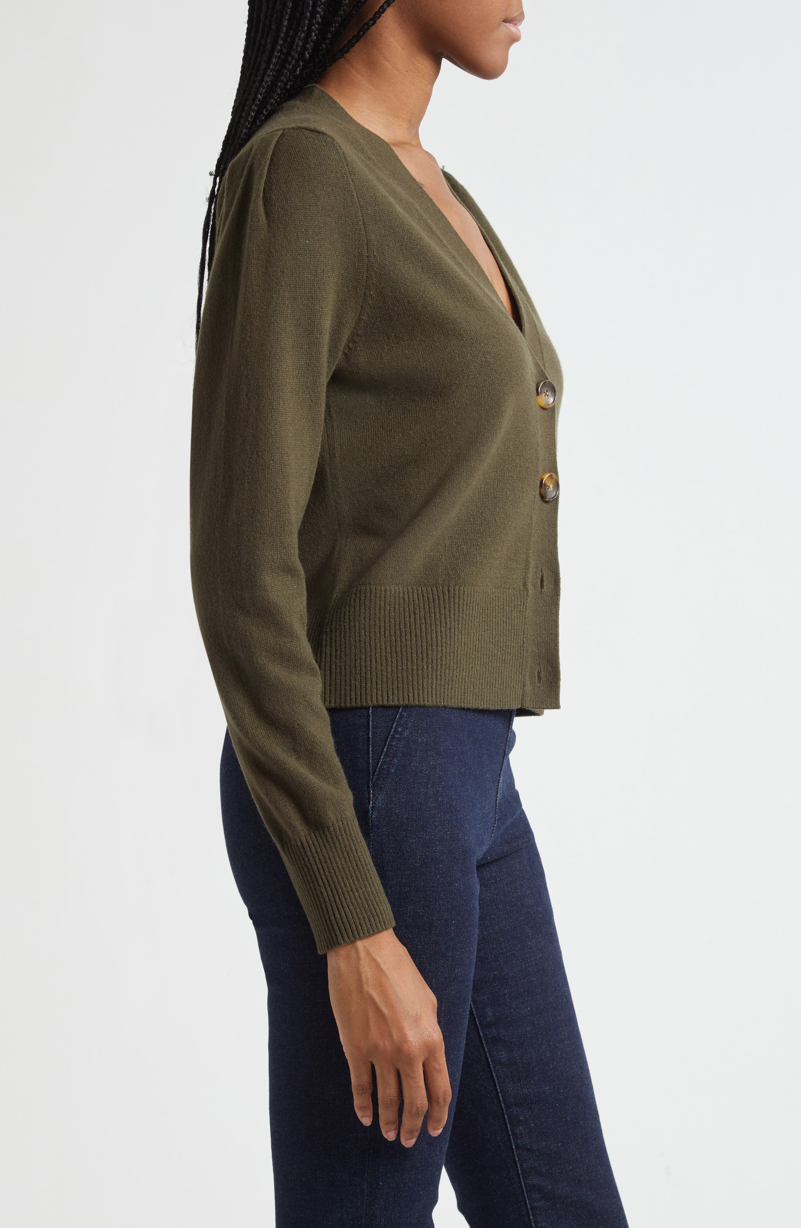 Veronica Beard Solene Cashmere Cardigan in Cypress at Nordstrom - 3