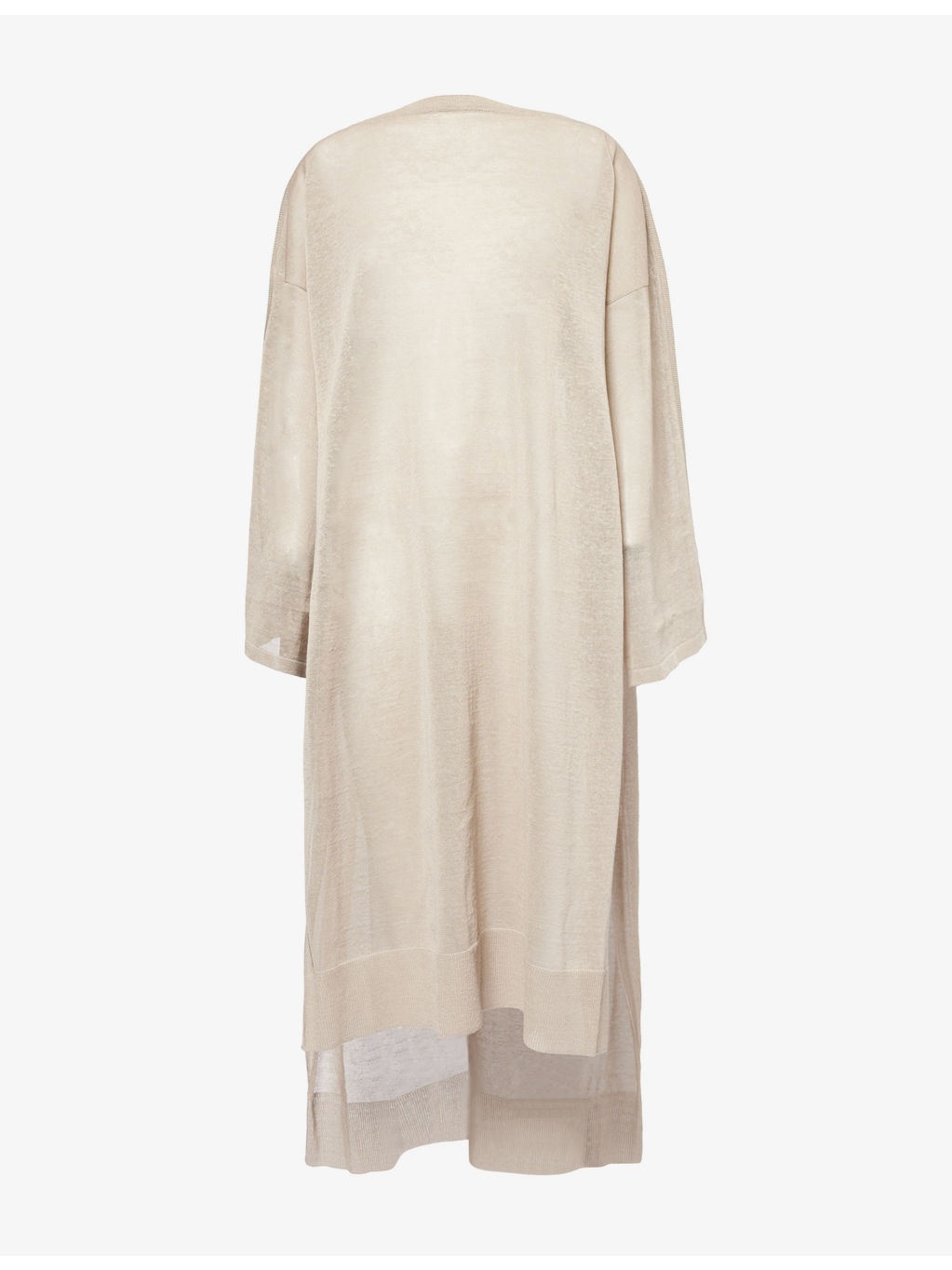 Relaxed-Fit Boat-Neck Linen-And-Silk Midi Kaftan Dress - 1