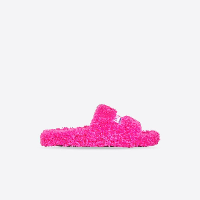 Women's Furry Slide Sandal in Pink 1