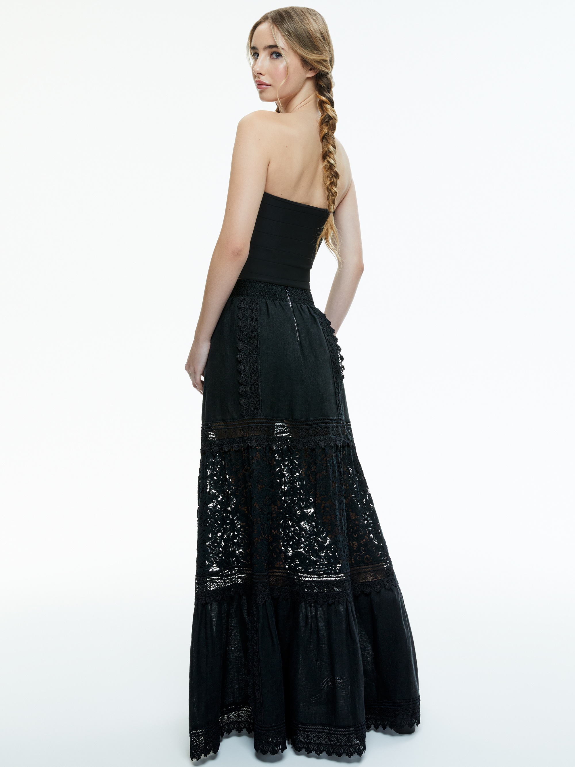 REISE EMBROIDERED TIERED MAXI SKIRT - 4