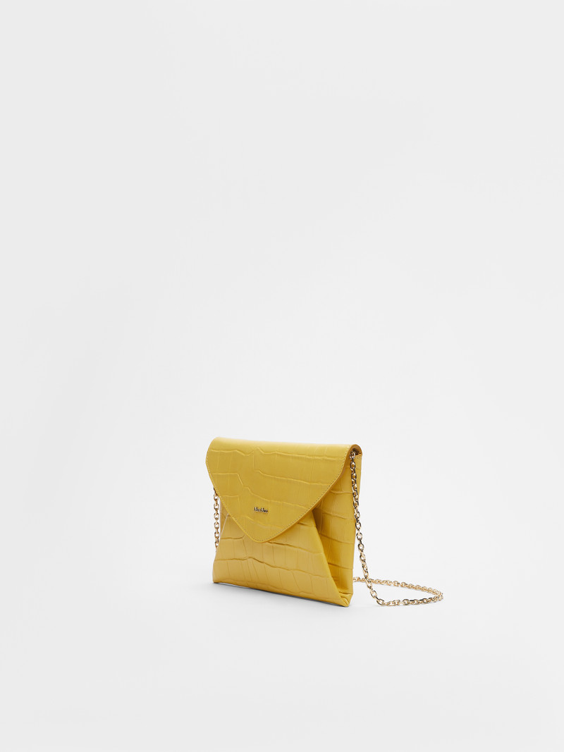 Max Mara ENVELOP Crocodile-print leather clutch outlook