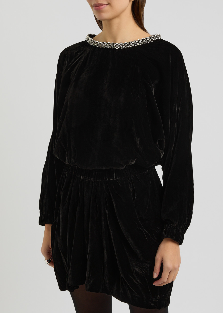 Isabel Marant Beniga Embellished Velvet Midi Dress - 2