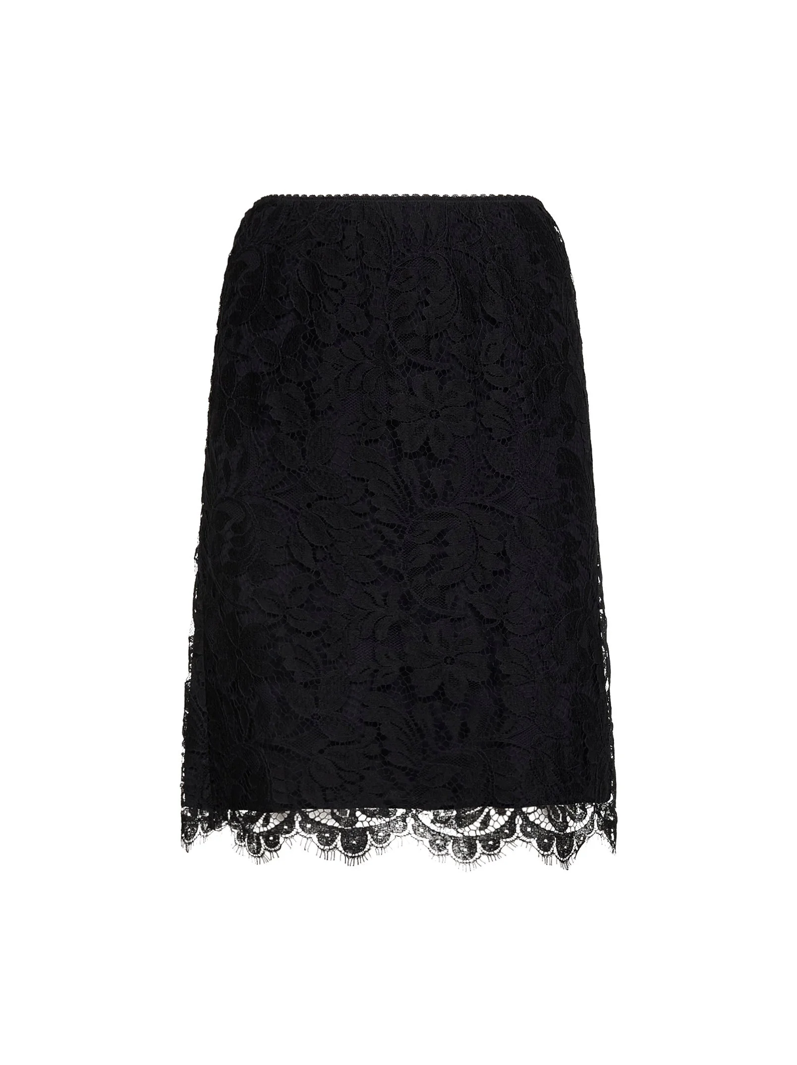 Chloé Women Black Floral Lace Straight Skirt - 1