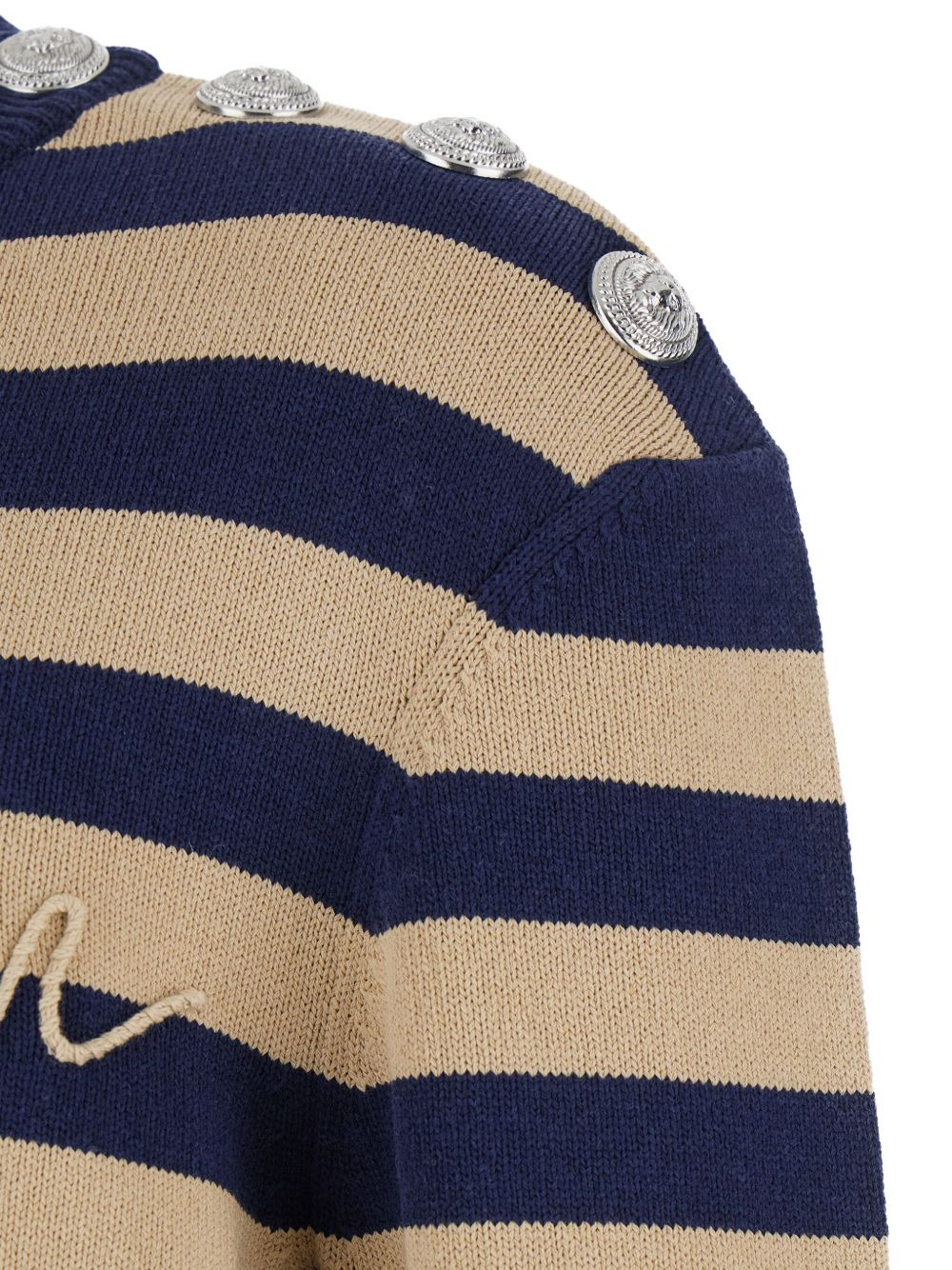 striped logo-embroidered sweater - 3