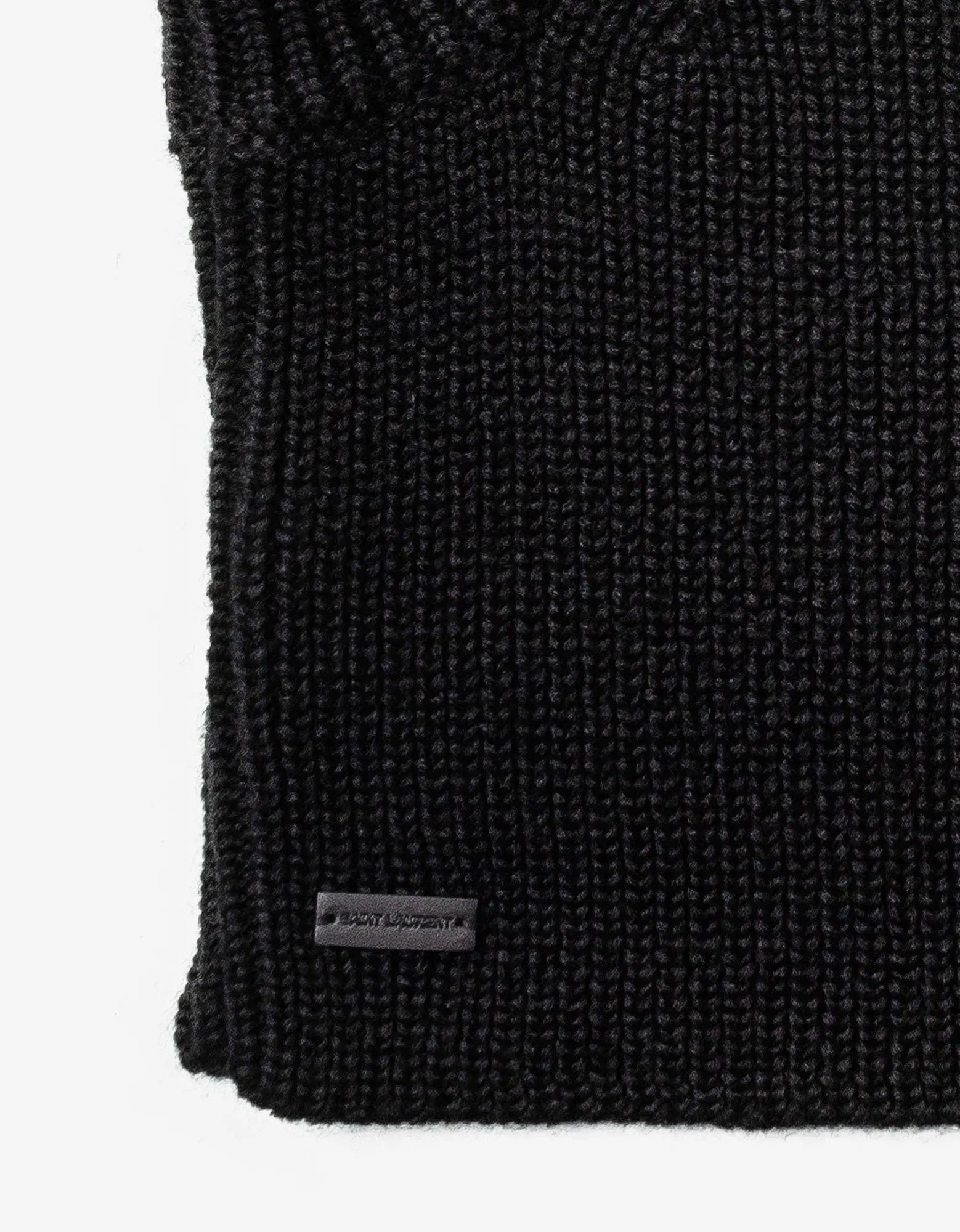 Saint Laurent Black Large Ribbed Wool Balaclava - 4