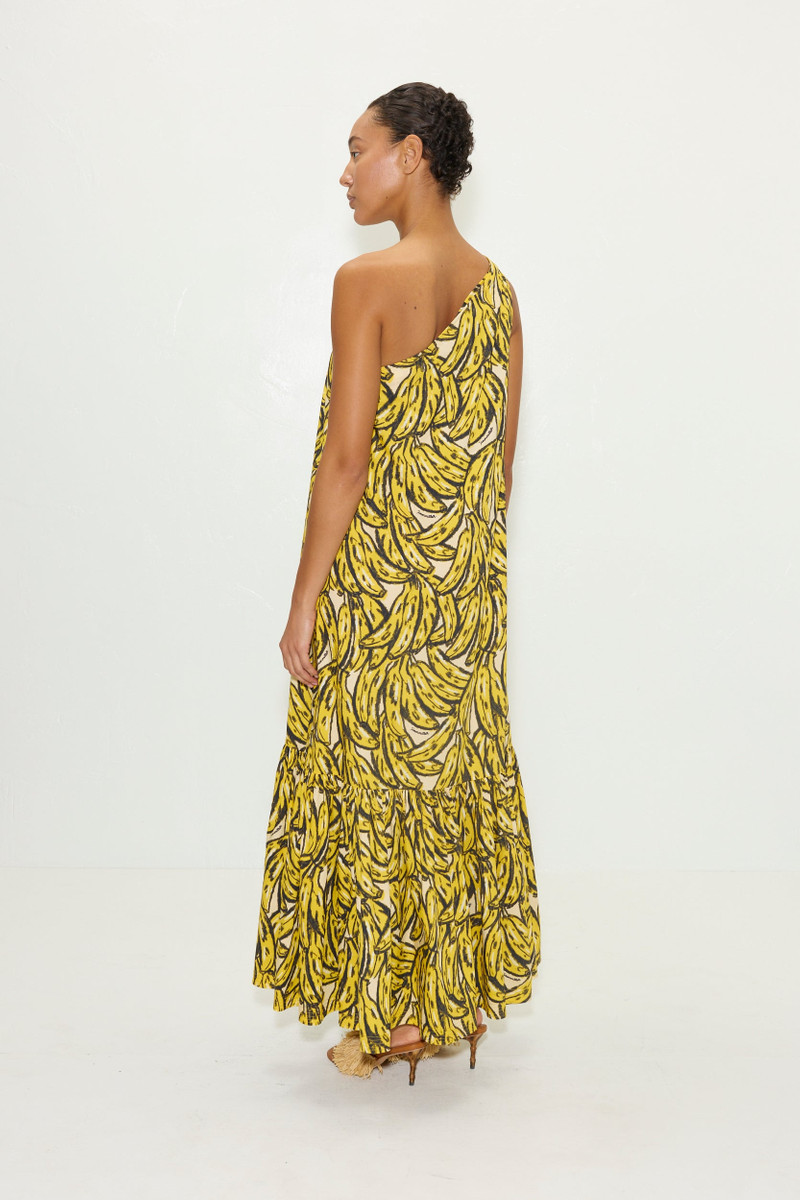 Rea Poplin Maxi Dress in Yellow Bananas 4