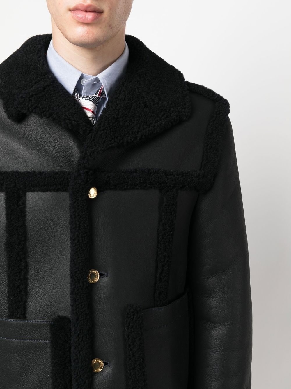 shearling-trim flight jacket - 5