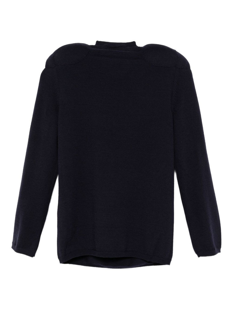 Comme Des Garçons exaggerated-shoulder wool jumper outlook