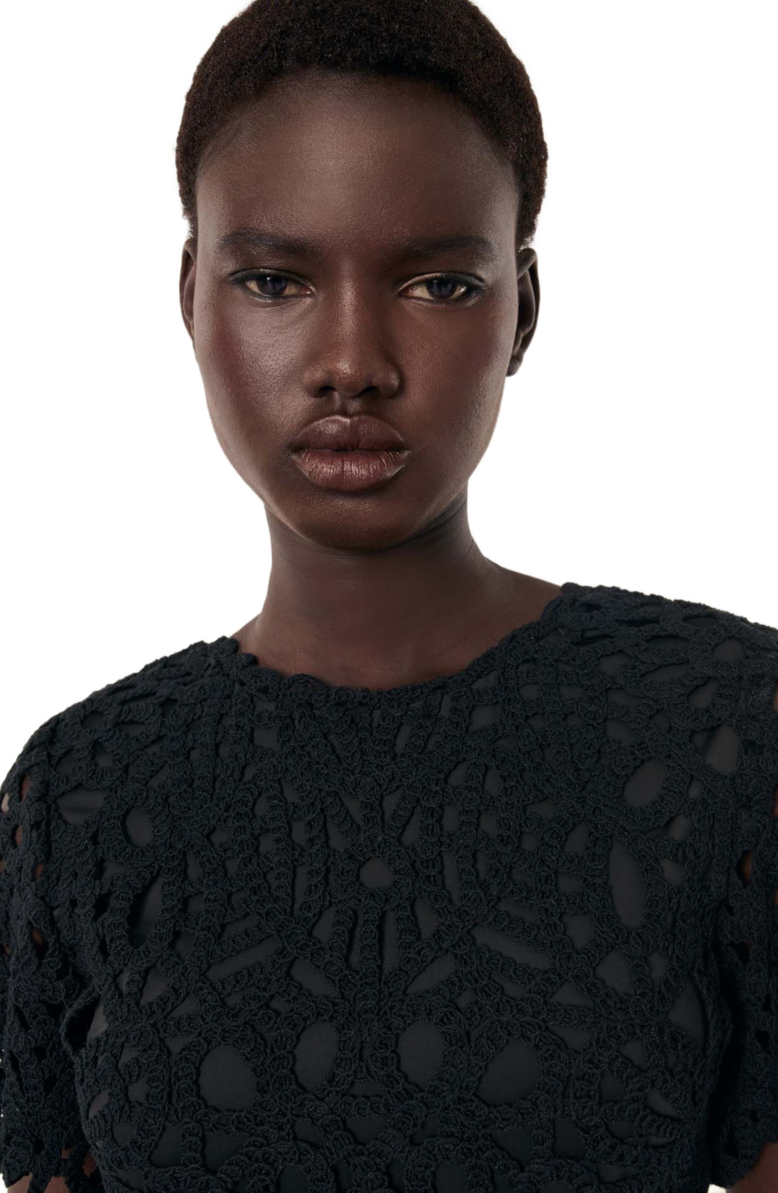 maje Short crochet dress in Black at Nordstrom - 6