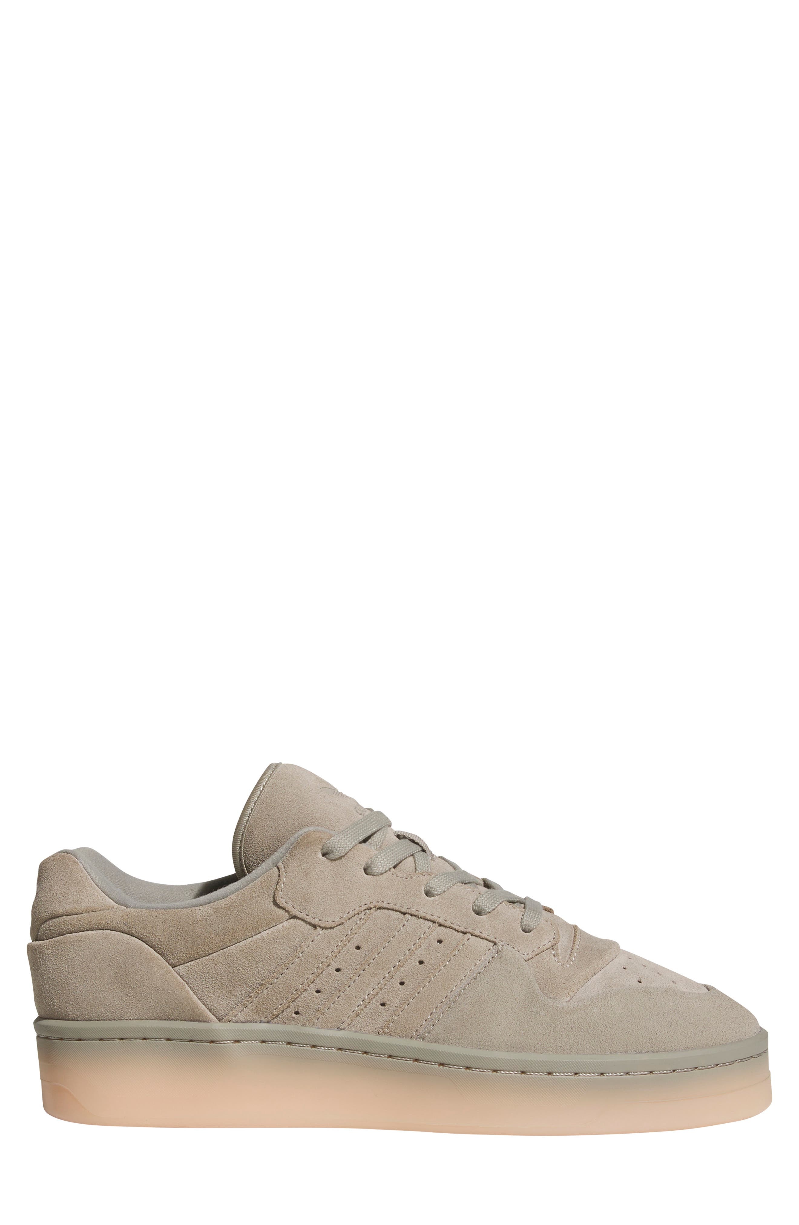 adidas Rivalry Lux Low Top Basketball Sneaker in Putty Beige/Powder Coral at Nordstrom - 3