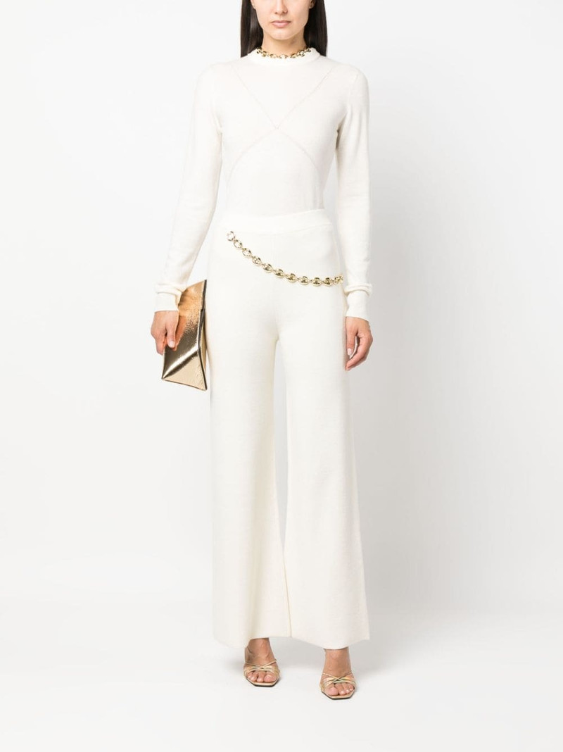 rabanne chainmail-detail knitted trousers outlook