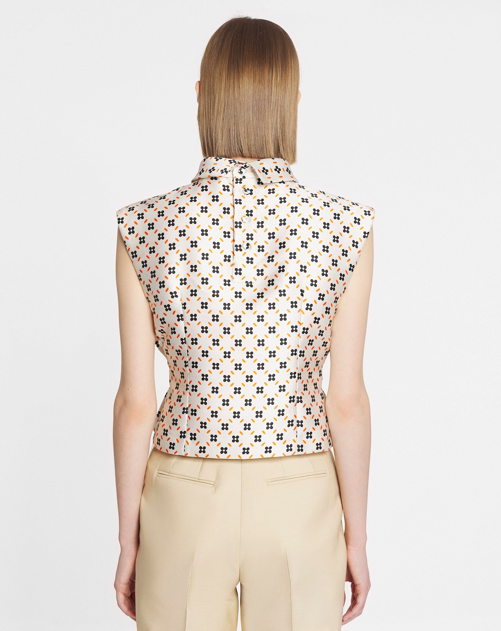 PRINTED FLORAL SLEEVELESS TOP - 4