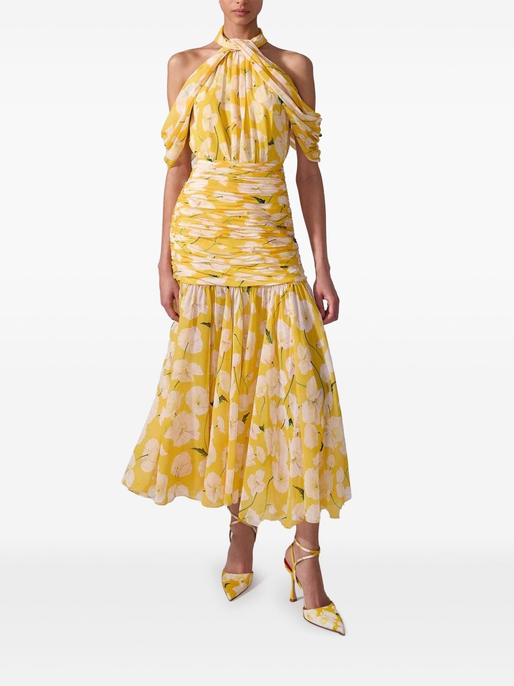 floral-print midi dress - 3