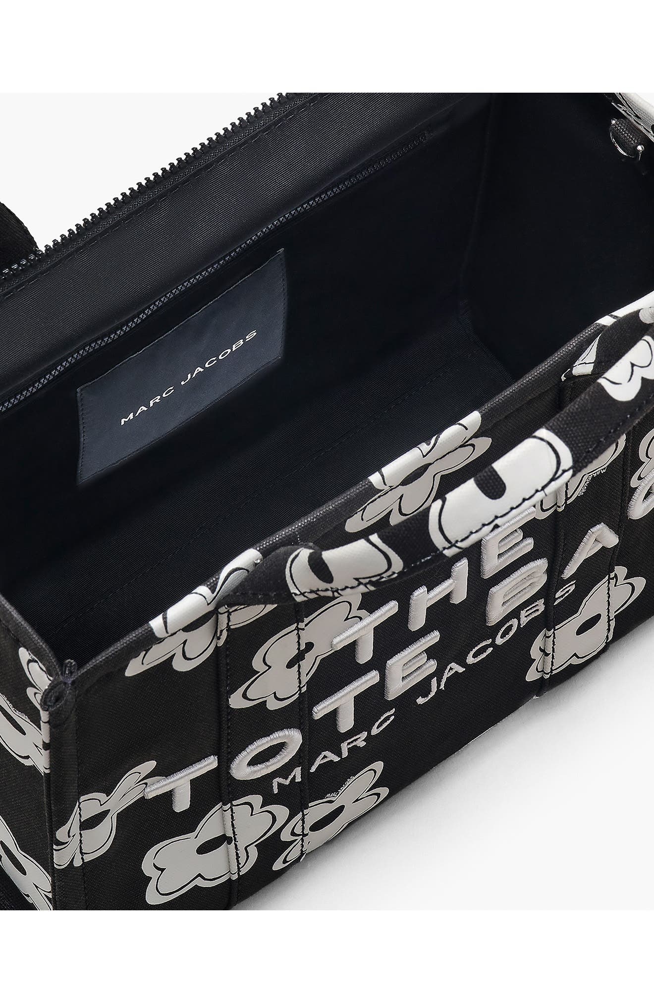 Marc Jacobs The Daisy Canvas Medium Tote Bag in Black/white at Nordstrom - 7