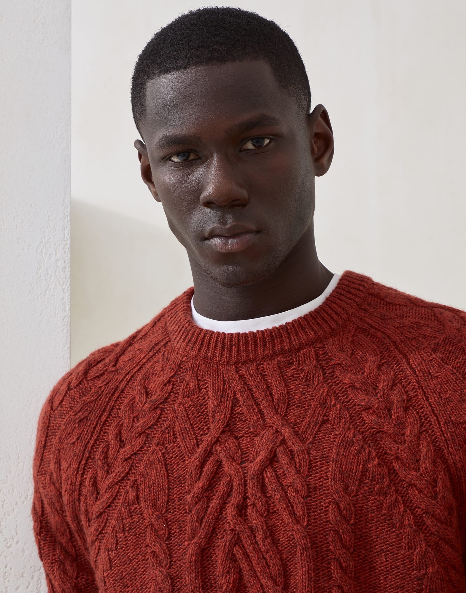 Flecked cashmere wide cable knit sweater - 3