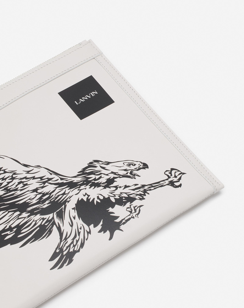 LANVIN X FUTURE LEATHER CLUTCH WITH EAGLE PRINT 5