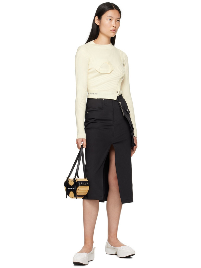 FENG CHEN WANG Off-White Ribbed Sweater outlook