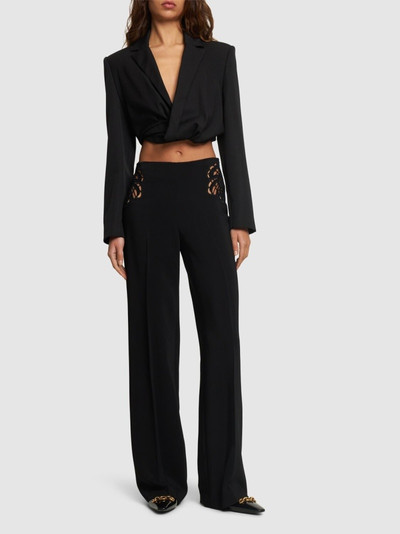 Stella McCartney Embroidered viscose straight pants outlook
