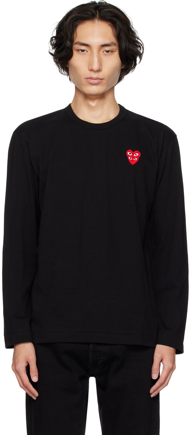 Black Heart Patch Long Sleeve T-Shirt - 2