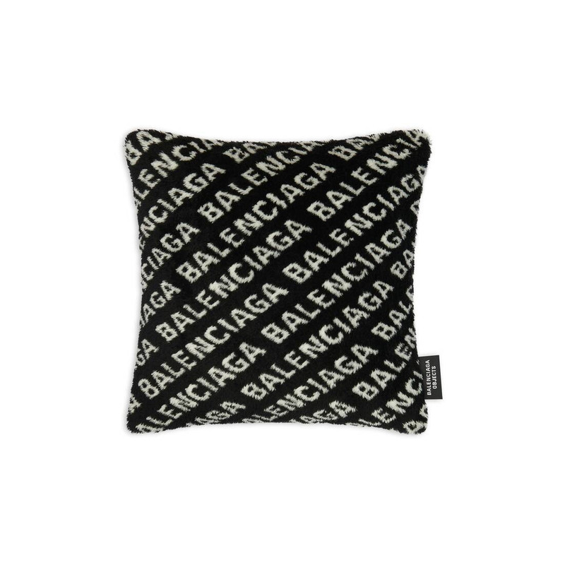 Allover Logo Cushion  in Black 1