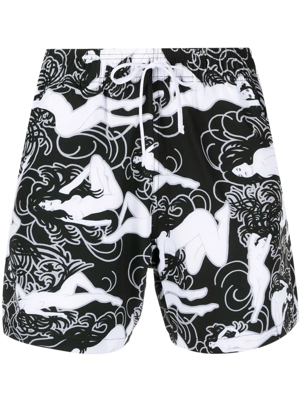 female figure print swim shorts - 1