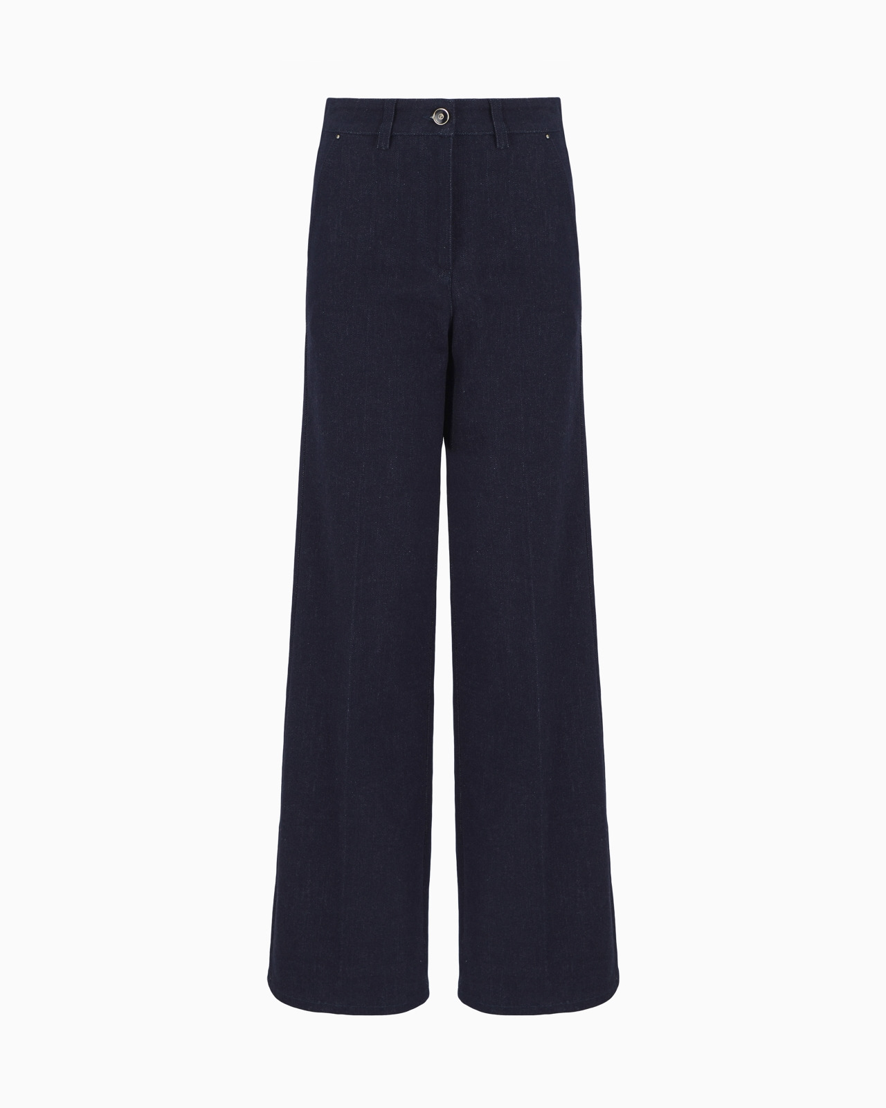 Denim Collection palazzo-style five-pocket trousers in stretch denim - 1