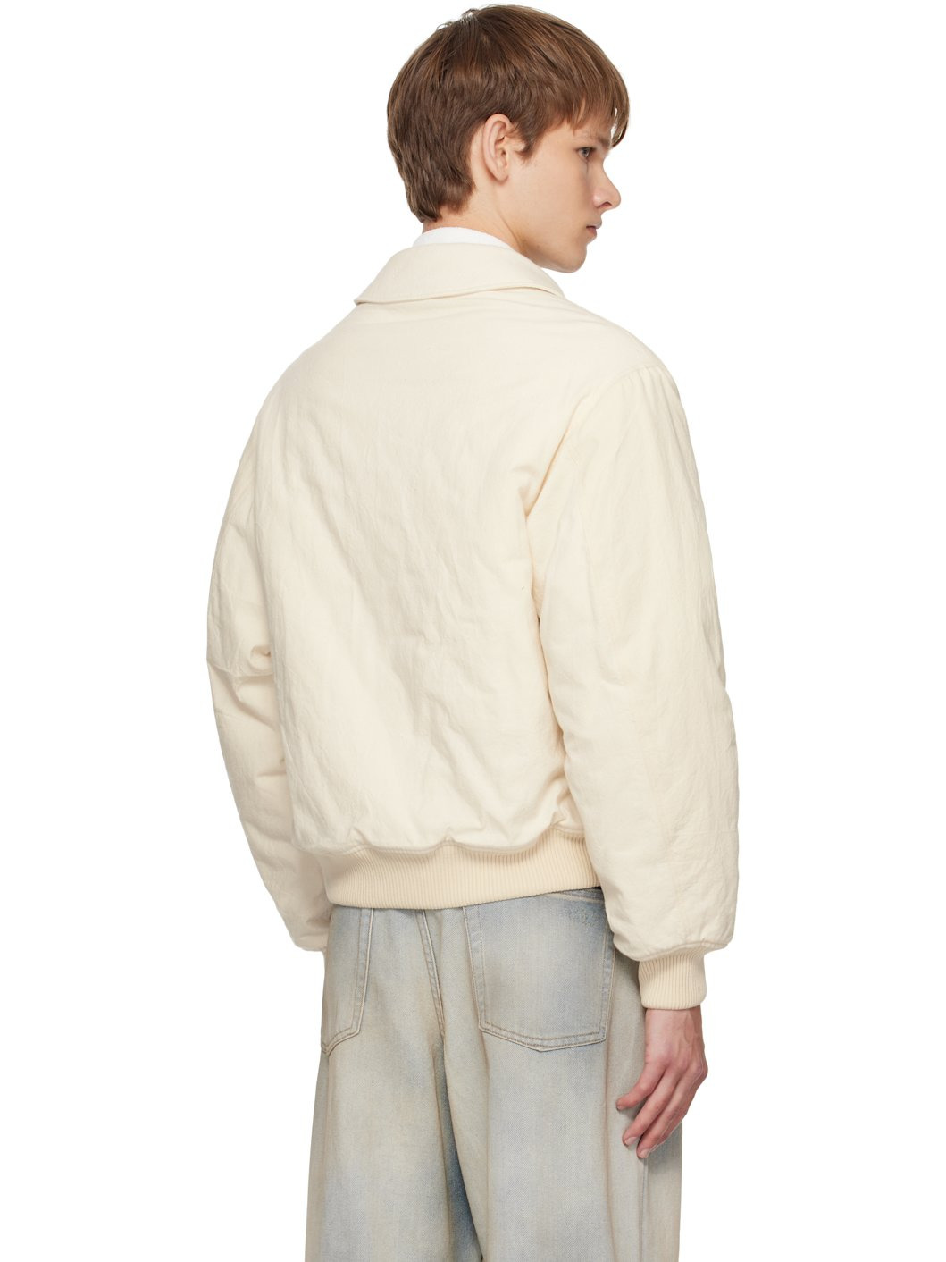 Beige CB Patch Bomber Jacket - 3
