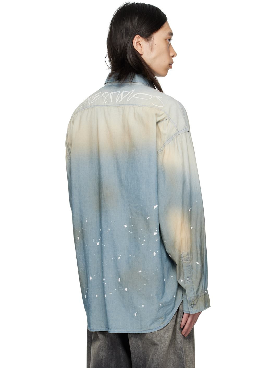 Blue Button-Up Shirt - 3