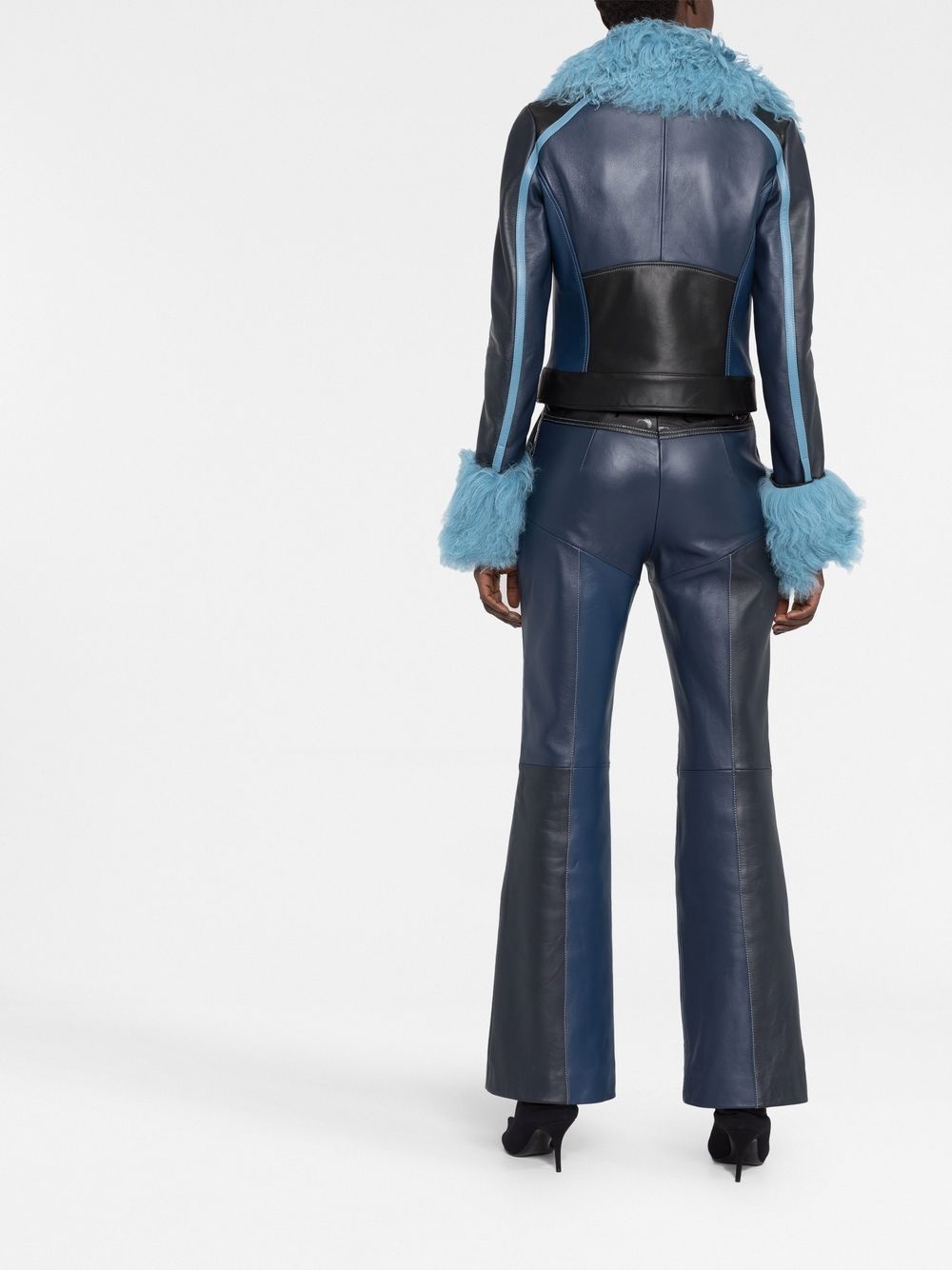 flared leather trousers - 4