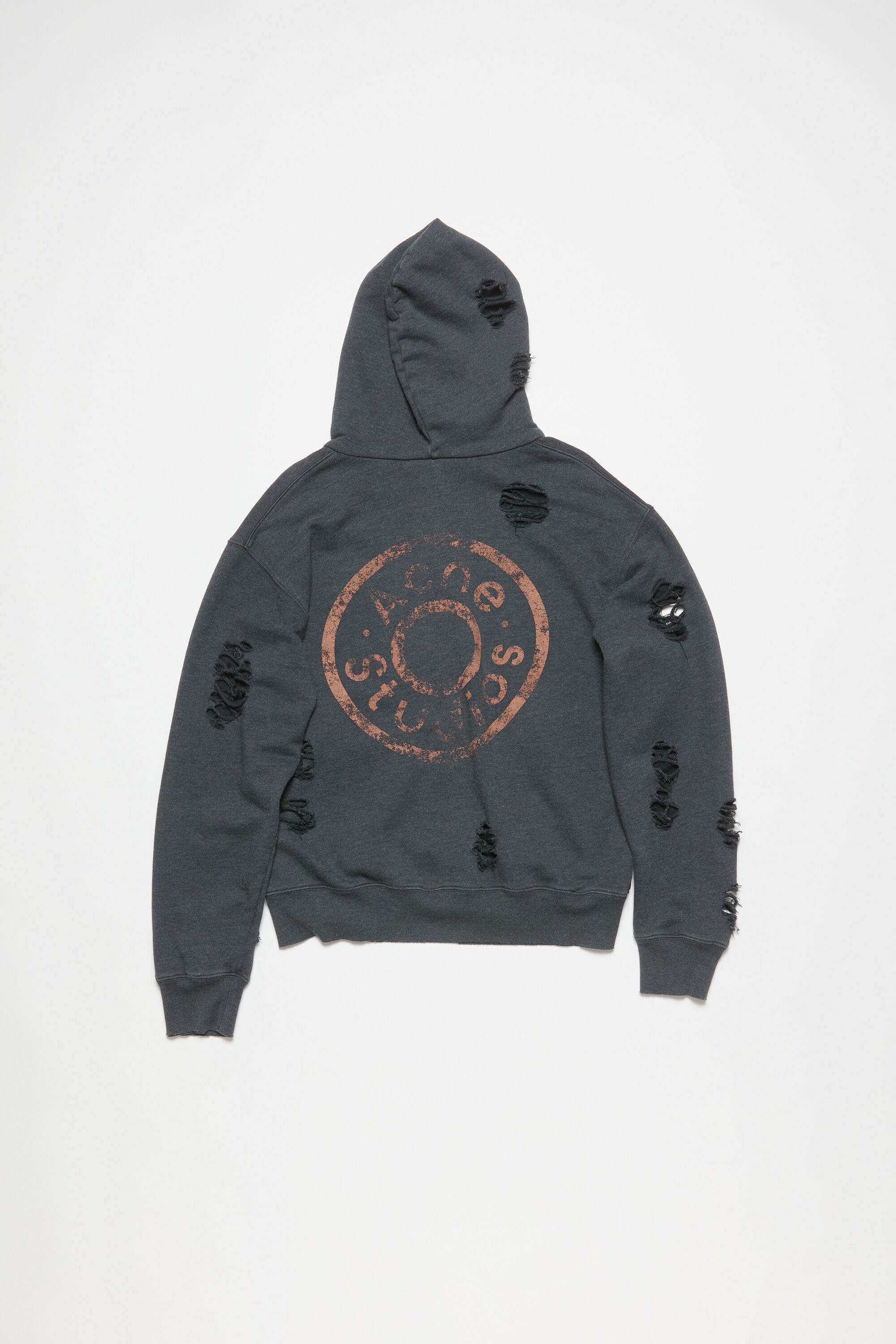 Hooded zipper sweater - Black melange - 2