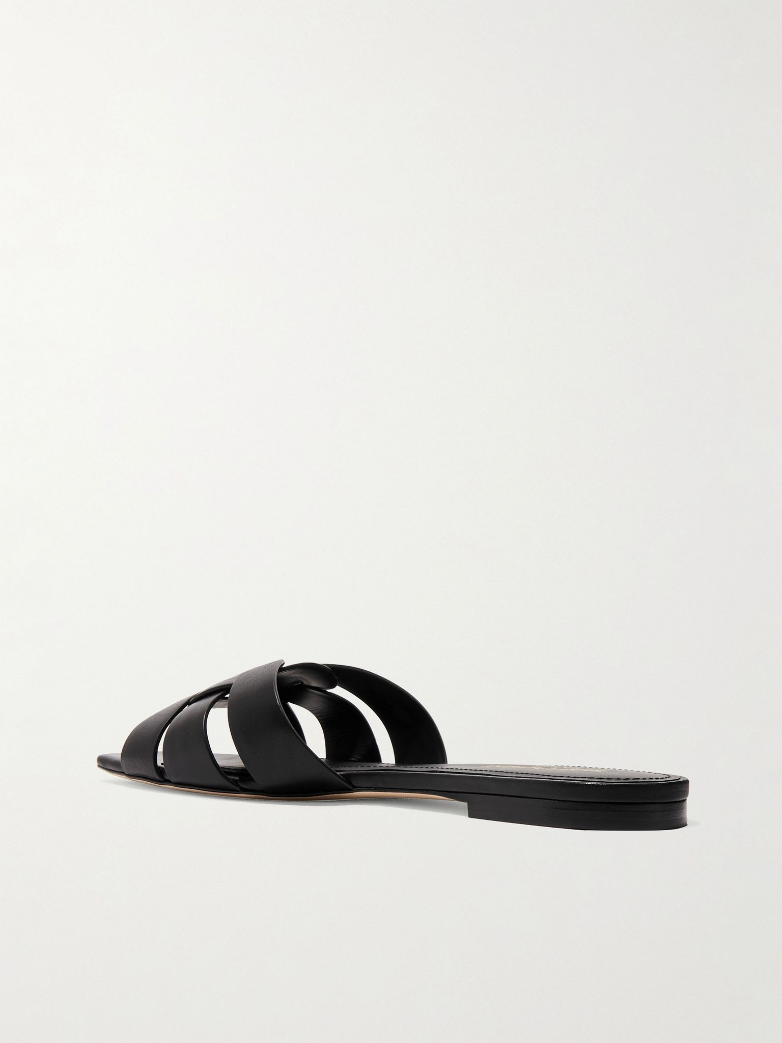 Tribute woven leather slides Black - 3