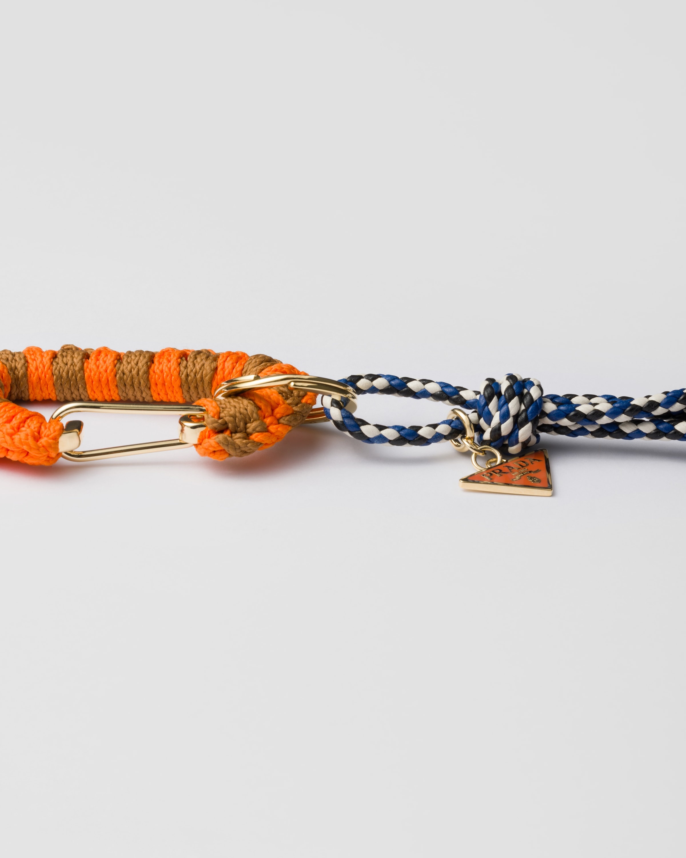Cord and leather bag charm - 2