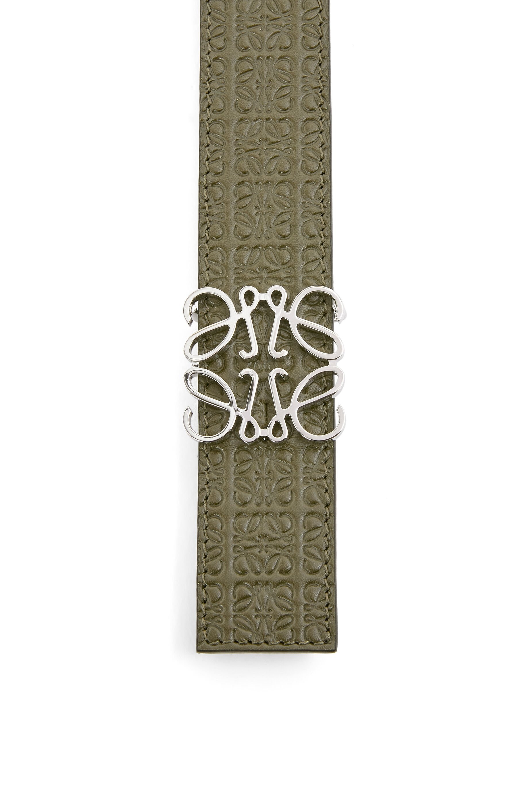 Anagram belt in embossed silk calfskin and smooth calfskin - 2