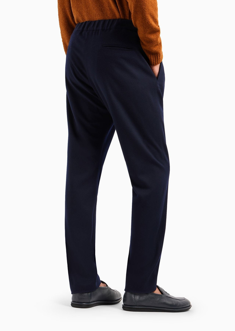 Giorgio Armani Vicuña one-pleat trousers in pure vicuña chevron fabric 3