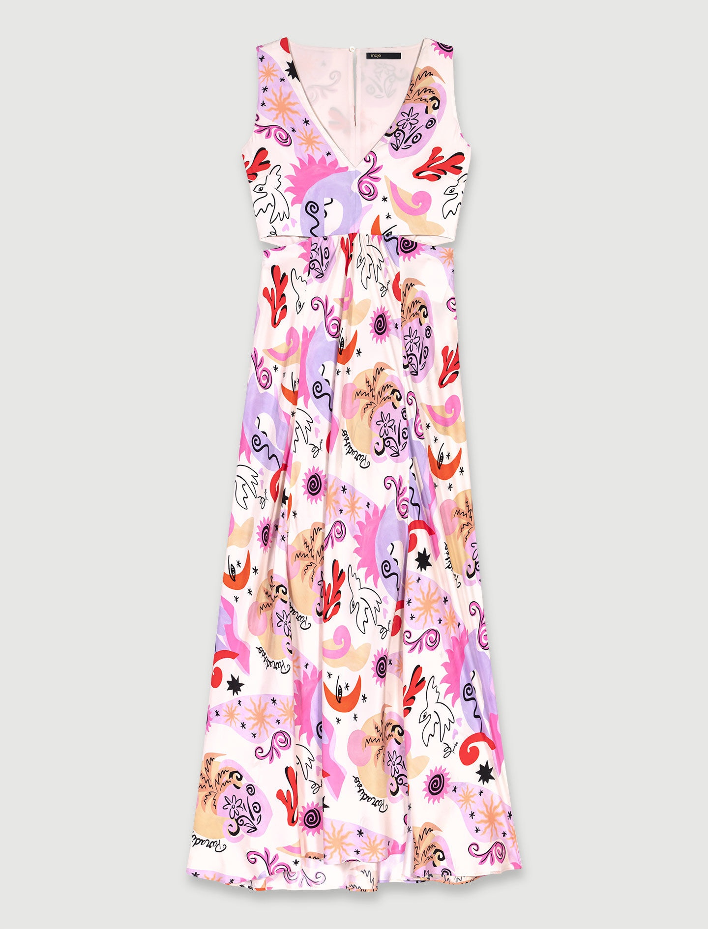 Cutaway silk maxi dress - 1