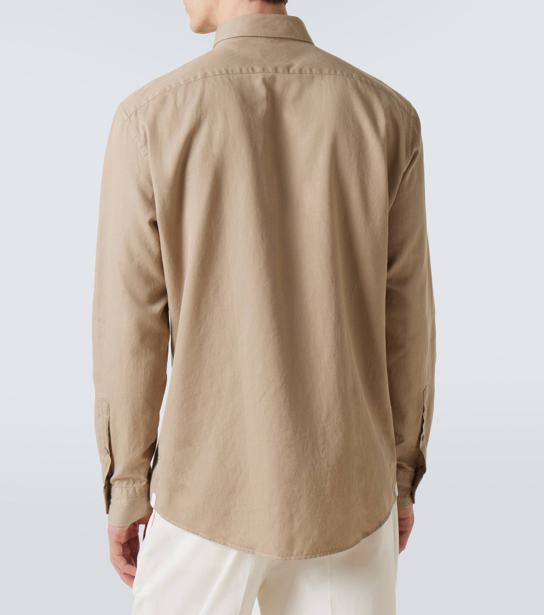 Cotton and wool denim shirt - 4