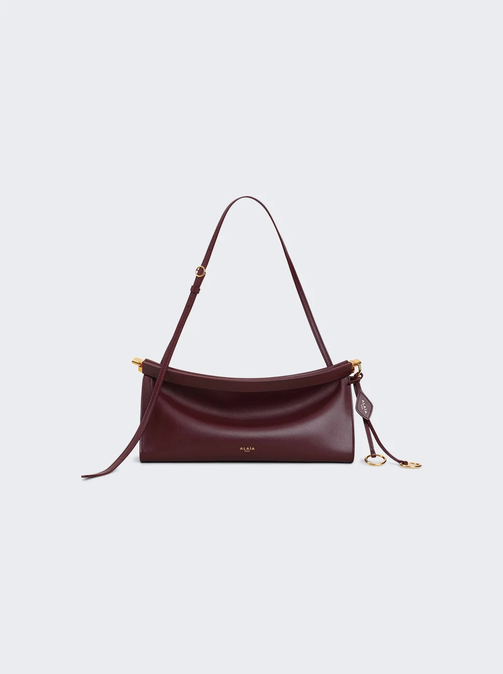 Le Click East West Medium Bag In Leather Garnet Red - 1