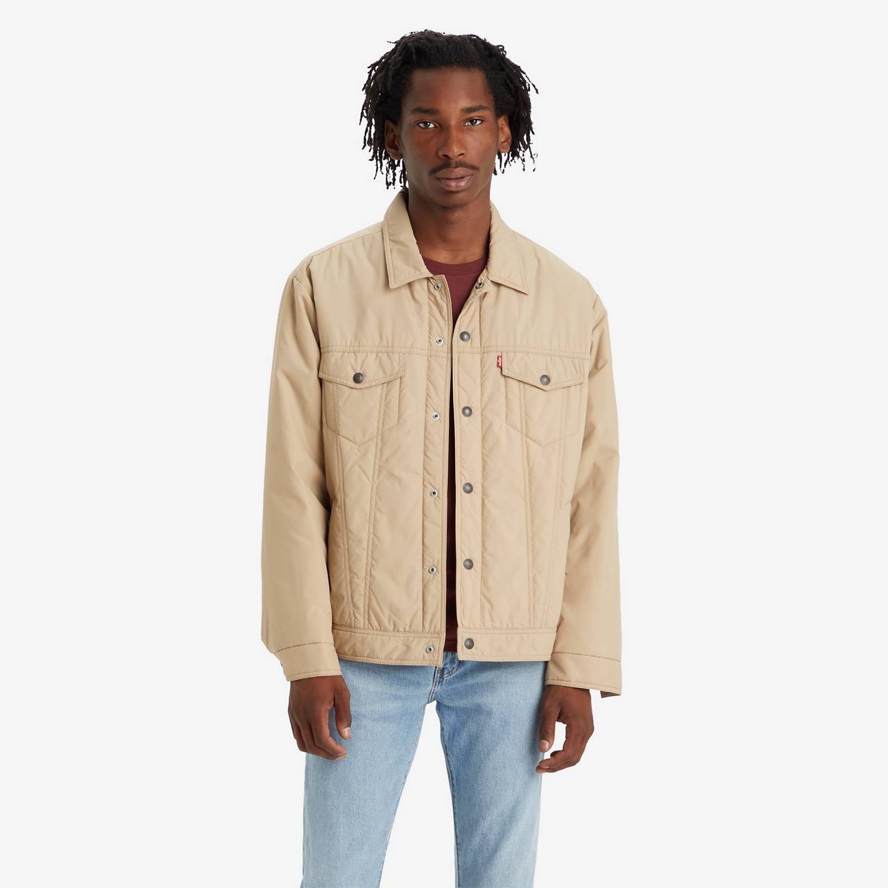 RELAXED FIT PADDED TRUCKER JACKET - 2