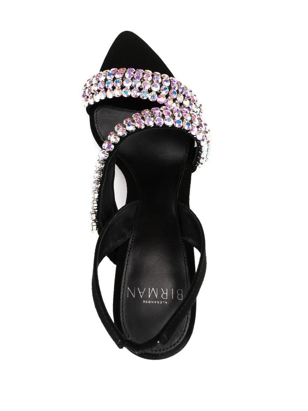 crystal-embellished leather sandals - 4
